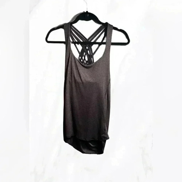 Lululemon "Slay The Studio" 2-In-1  heathered grey charcoal yoga casual Tank 6 - Picture 2 of 5